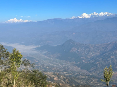 Climb up a hill to see Himalayan peaks
